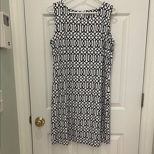 Lulu-B Black and White Patterned Midi Dress